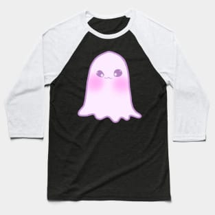 Cute Kawaii Smiling Ghost Face Baseball T-Shirt